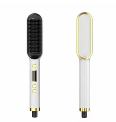 LCD Hair Straightening Comb with Dual-Use Curling Iron